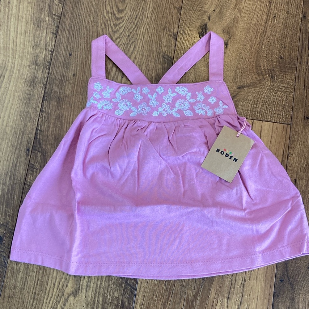 Mini Boden Embroidered Tank Top